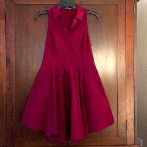 Burgundy fitted dress